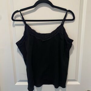 Rachel Zoe Black Lace Trim Camisole Tank Top Size Medium